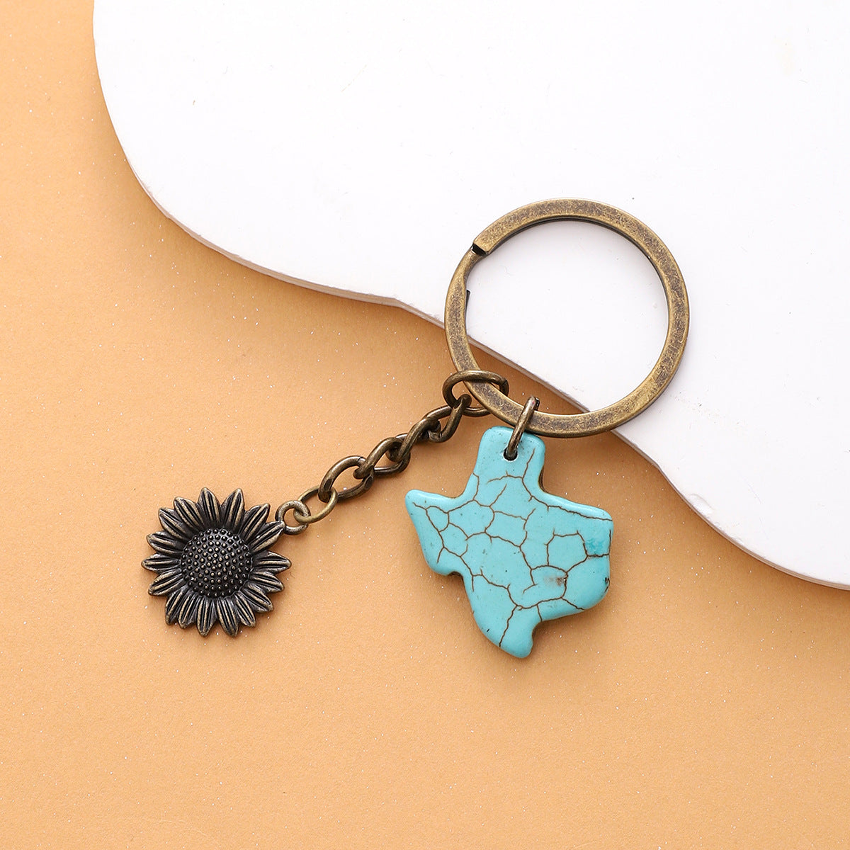 Keychains de girasol de aleación al por mayor