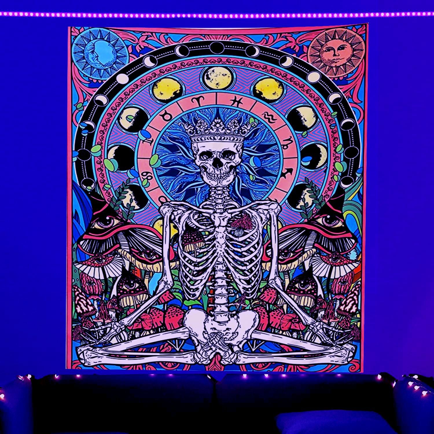 Wholesale Polyester Wall Violet Decoration Fabric Hanging Cloth Tapestry Room Backdrop Fabric