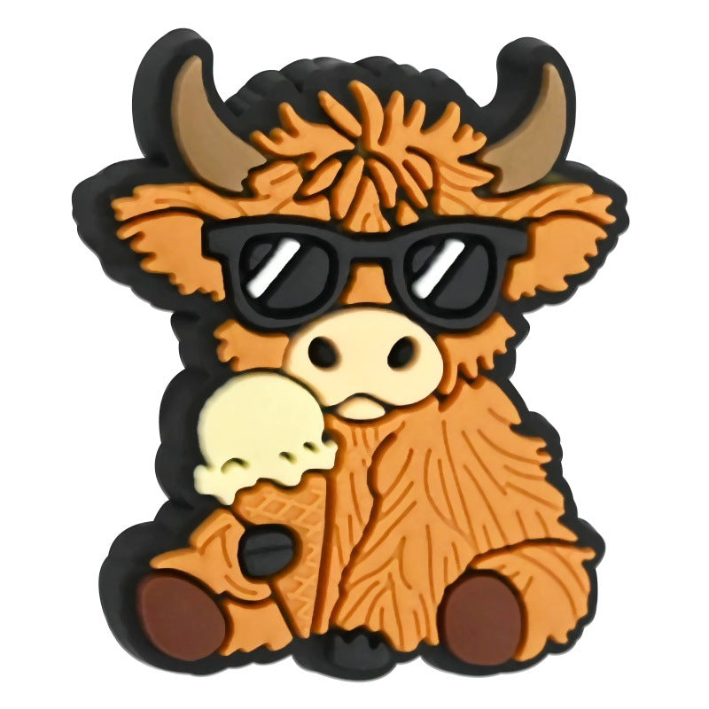 Wholesale  Random 100pcs Cartoon Highland Cattle Series Beads