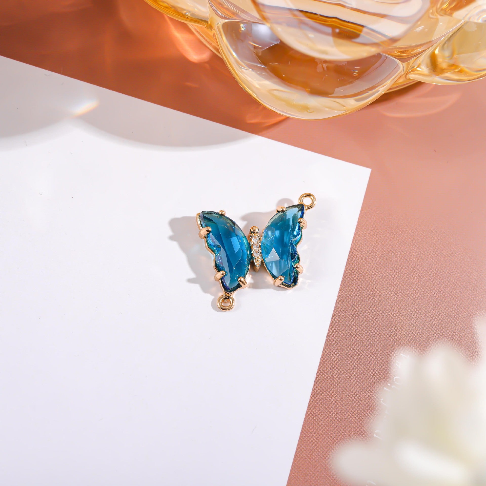 Wholesale Crystal Butterfly Double Pendant