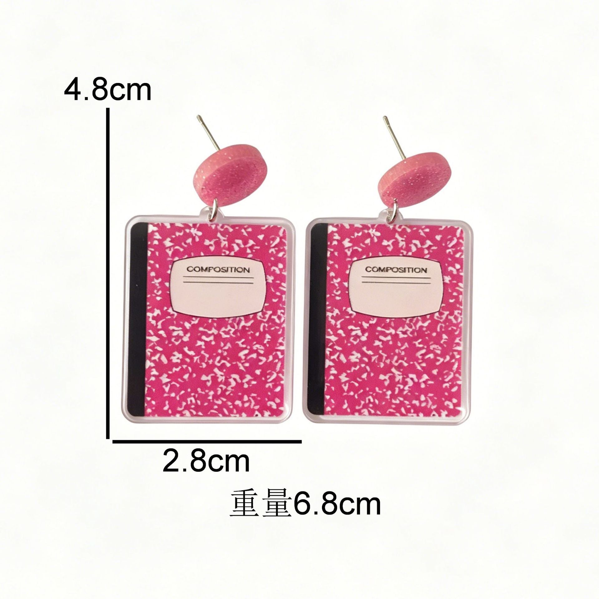 Wholesale Stylish Geometric Acrylic Earrings For Women Creative Printed Design School Graduation Gift Fashion Accessory Boutique Resale