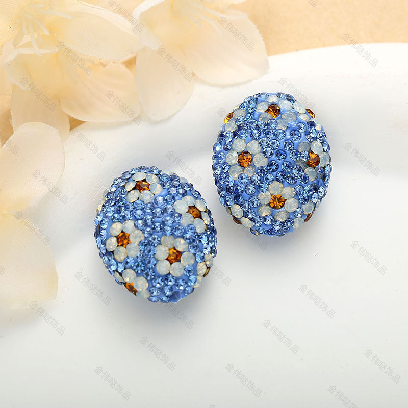 Wholesale 10pcs Plum Blossom Colorful Diamond Beads