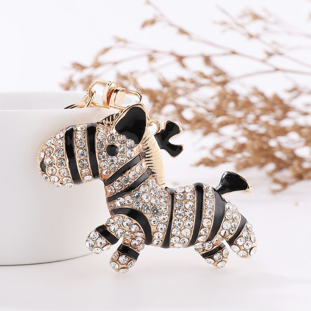 Wholesale Rhinestone Zebra Fully Studded Alloy Keychain