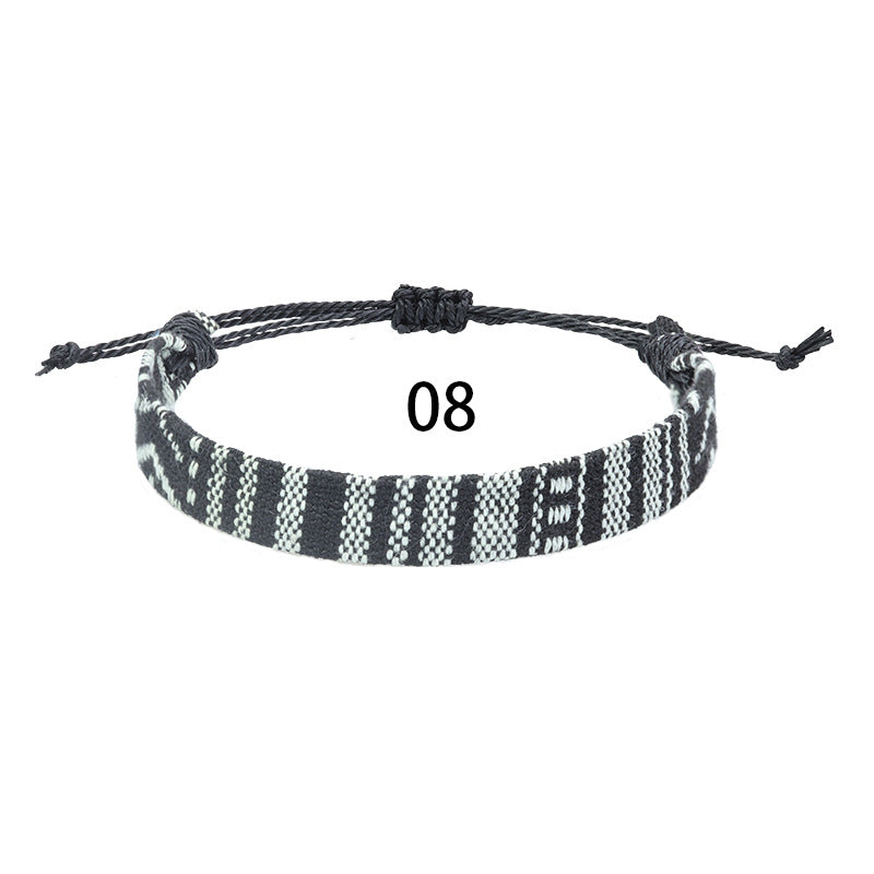 Brazalete de tela de color ancho tejido al por mayor