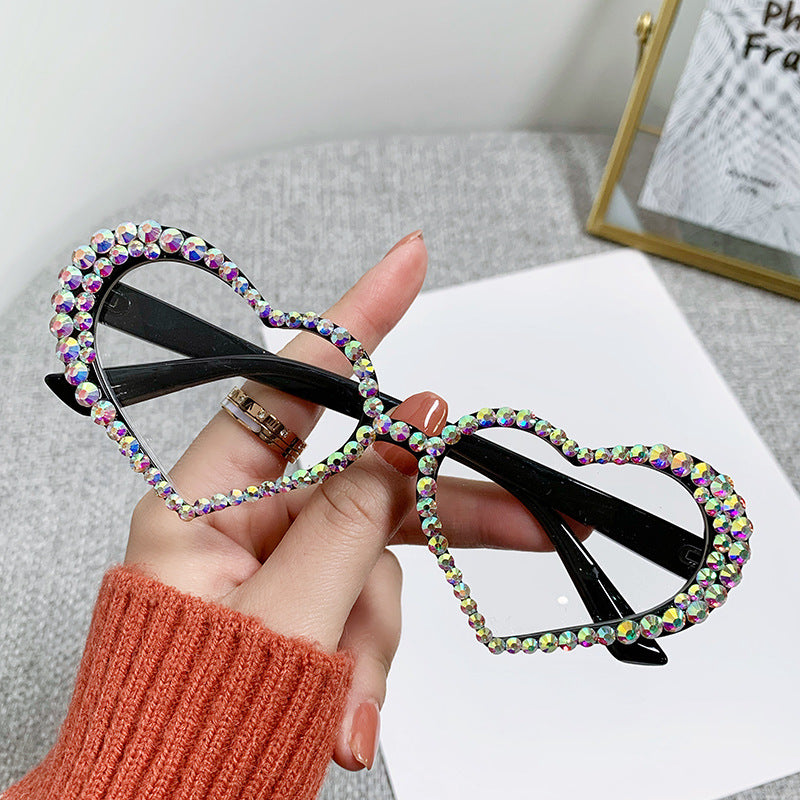 Wholesale Rhinestone Love PC Sunglasses