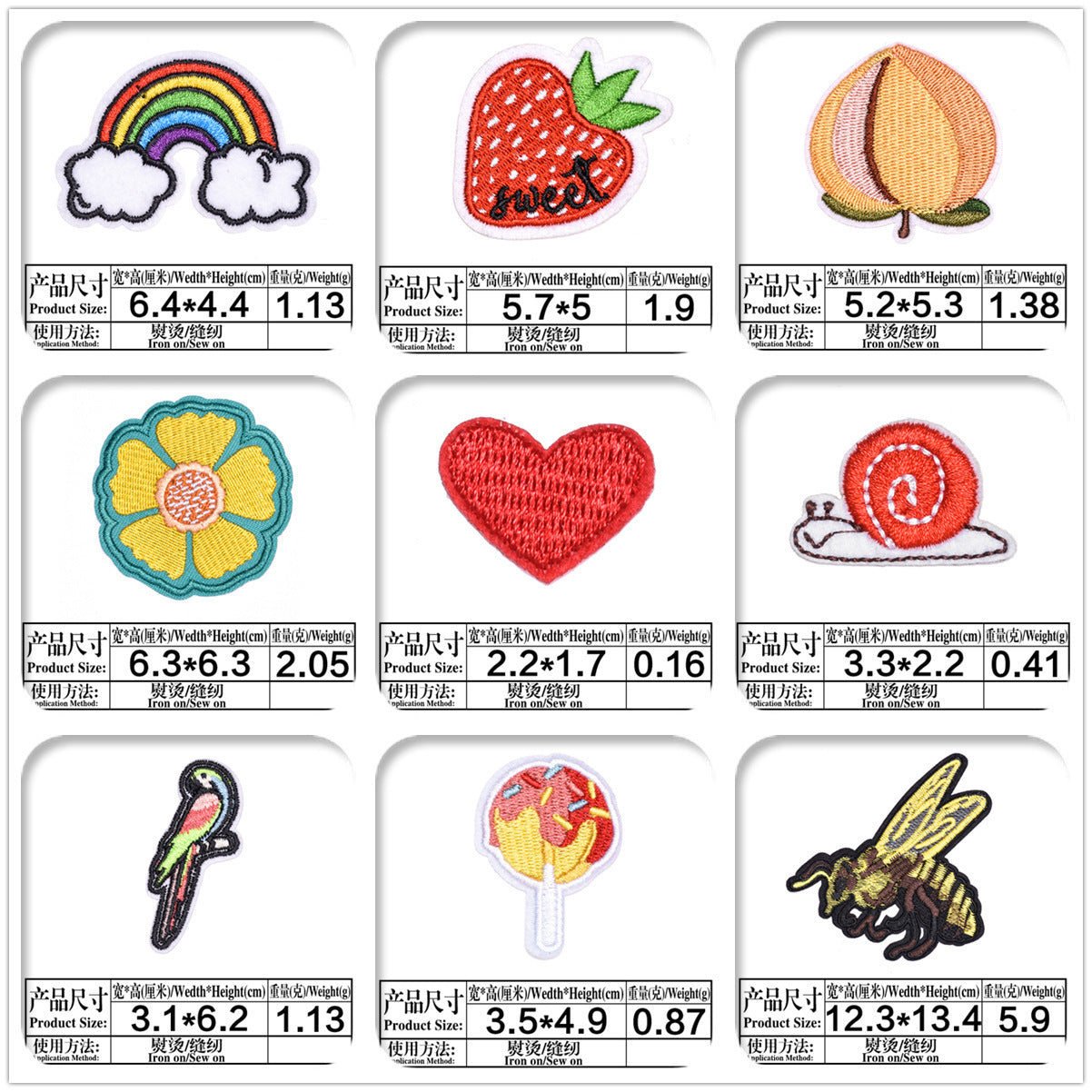 Wholesale Cloth Iron On Embroidered Patches Cartoon Applique For Clothing Repair Decoration 13 Pcs Set Fashion Accessory