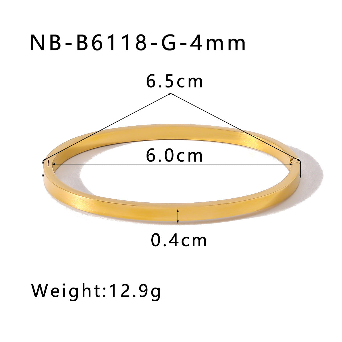 Wholesale Fashion Simple Vacuum Gold-plated Spherical Buckle Hand-polished Simple High-grade Plain Ring Bracelet