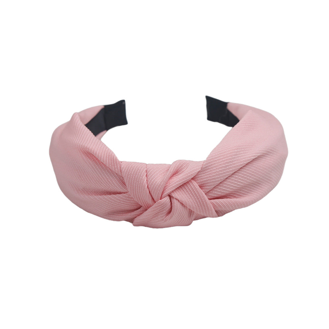 Wholesale Solid Color Knotted Fabric Wide Edge Headband