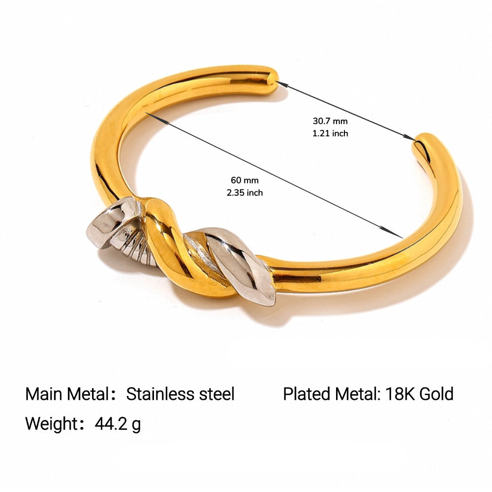 Wholesale Stainless steel polished screw gold-tone open bangle