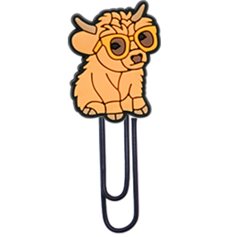 Wholesale  Random 50pcs/pack   Highland Cattle Yak Paper Clip Bookmark
