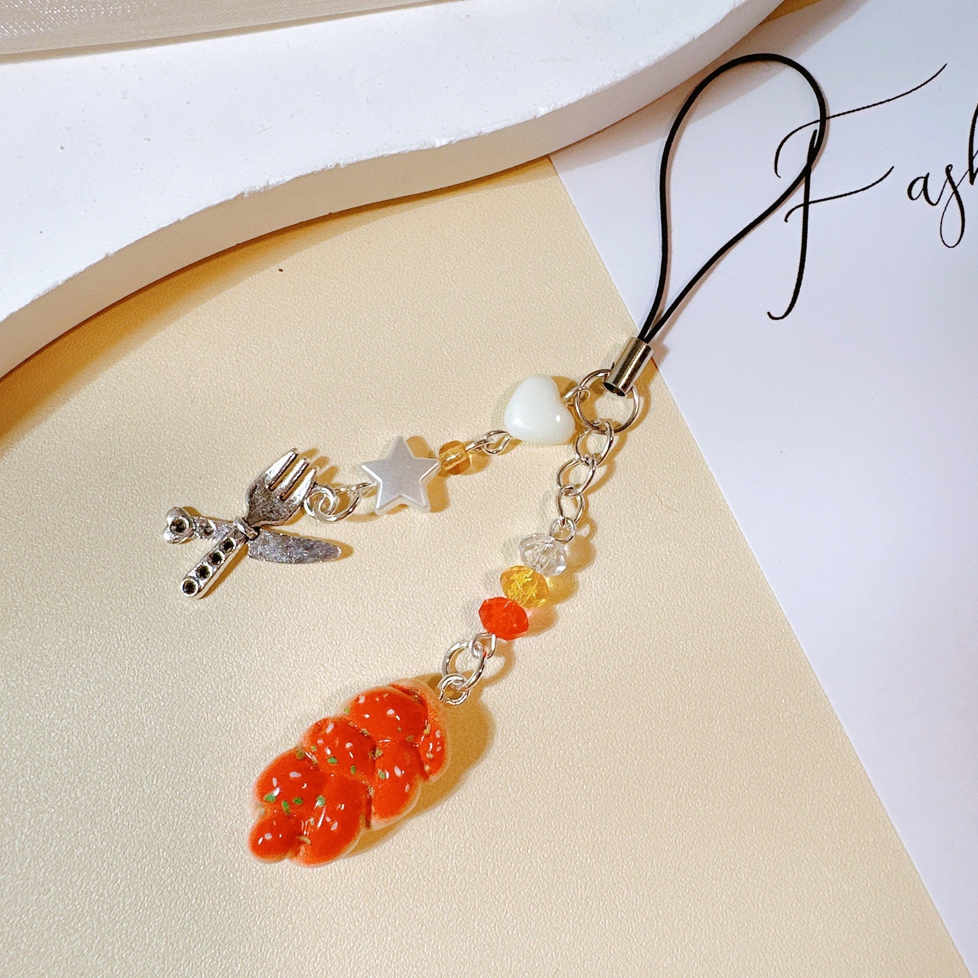 Wholesale Strawberry cake bead cute keychain