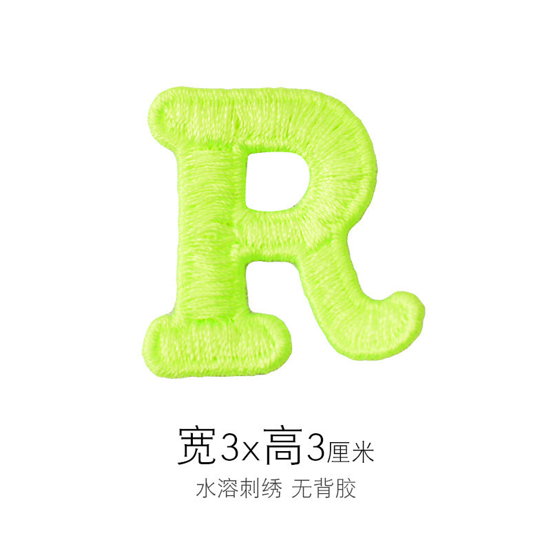Wholesale Embroidered Letter R Patch Iron On Sew On Applique For Caps T Shirts Towels DIY Decorative Craft Supply