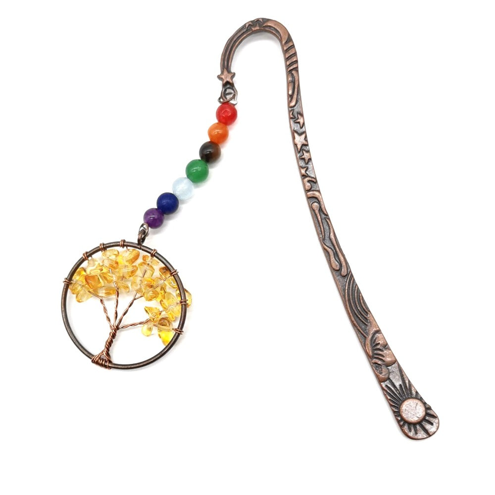 Wholesale Natural Gravel Crystal Tree of Life Bookmarks