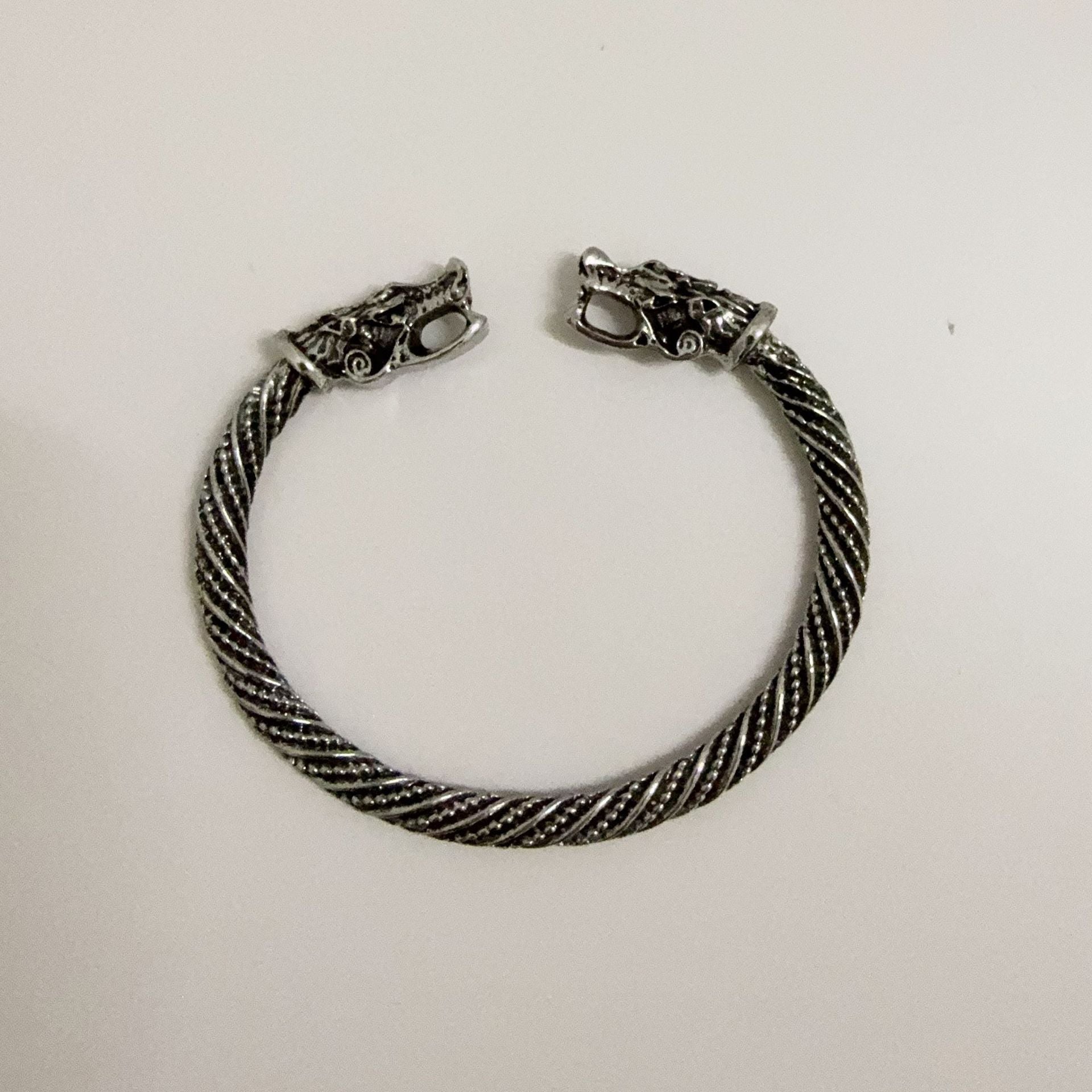 Wholesale Retro Woven Twist Open Cuff Men S Bracelet Geometric Design Silver Tone Jewelry Accessory Trendy Boutique Resale Gift