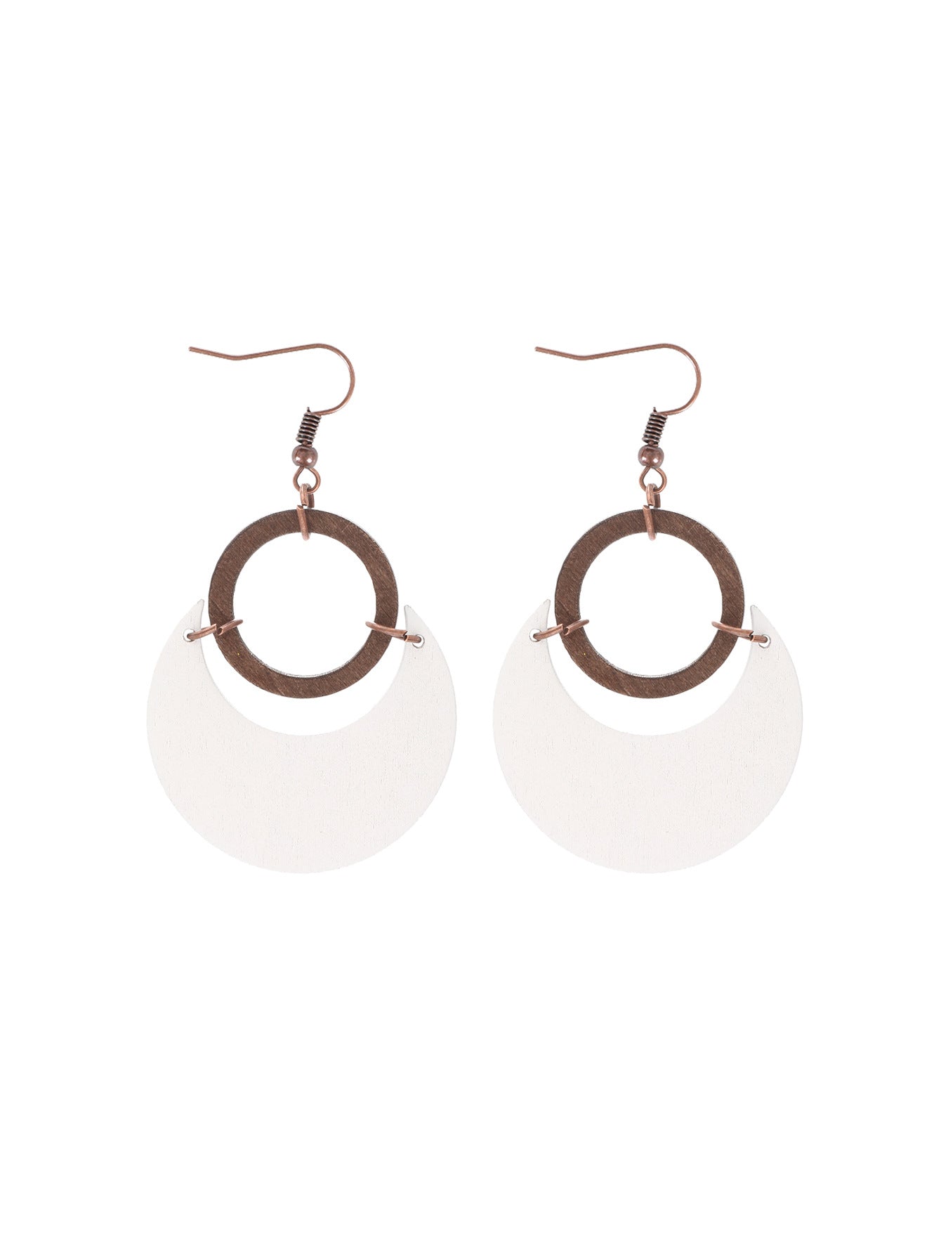 Wholesale Vintage Western Wood Print Leopard Leaf Pattern Earrings