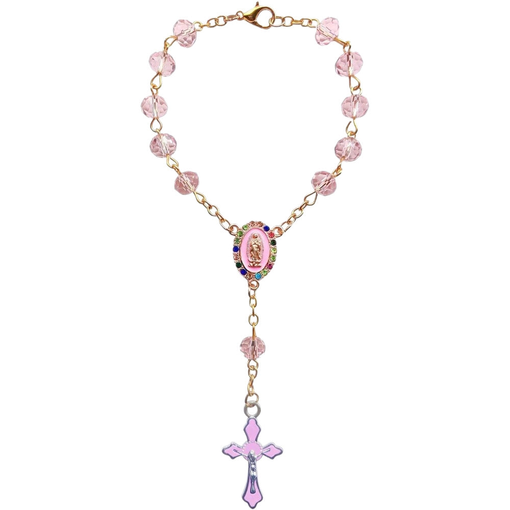 Wholesale Baptismal rose rosary communion finger chain