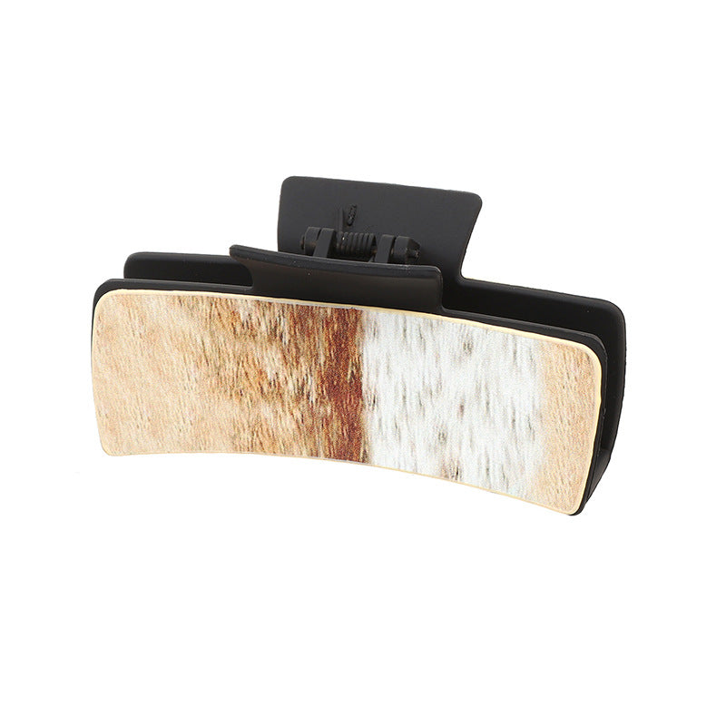 Wholesale western cowboy horsehair leather hair clip shark clip