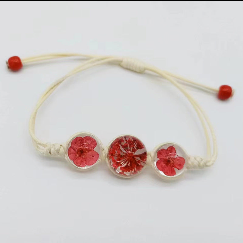Wholesale Cherry Blossom Hand-woven Real Flower Bracelet