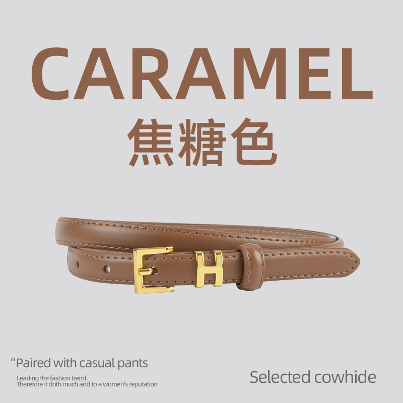 Wholesale Genuine Leather Thin Belt Cowhide Small Belt