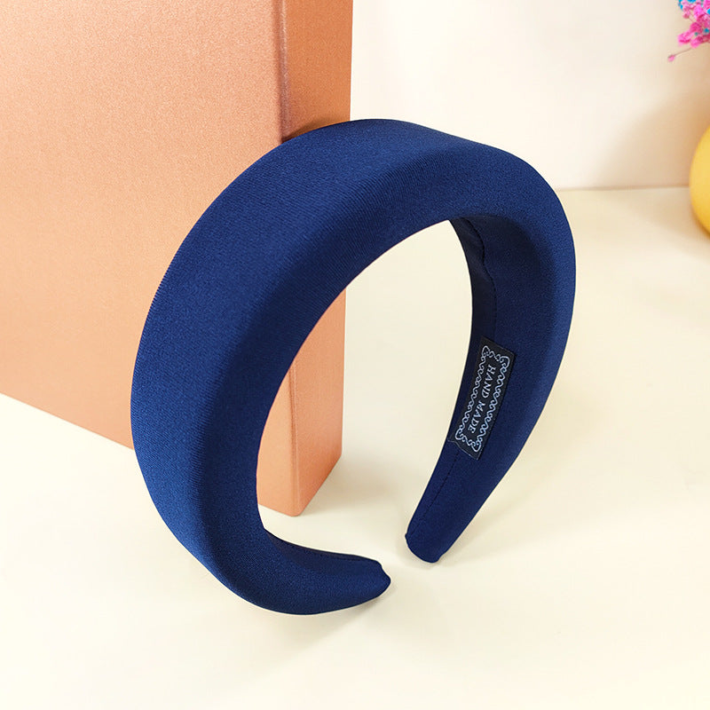 Wholesale Style Candy Color Sponge Flat Wide Edge Milk Silk Headband