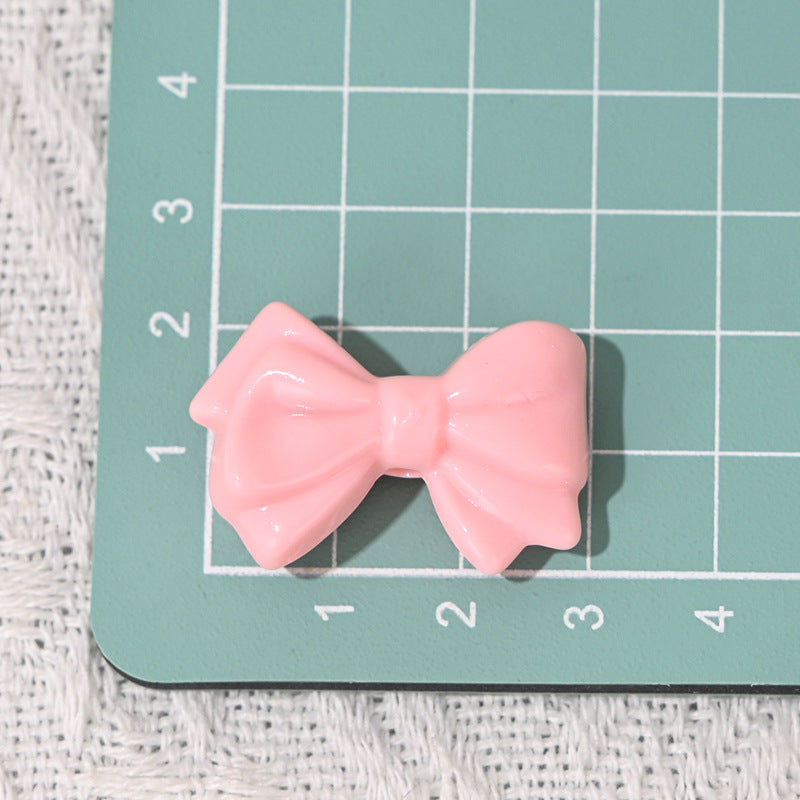 Wholesale 10pcs Macaron Colorful Double-Layer Bow Acrylic Beads