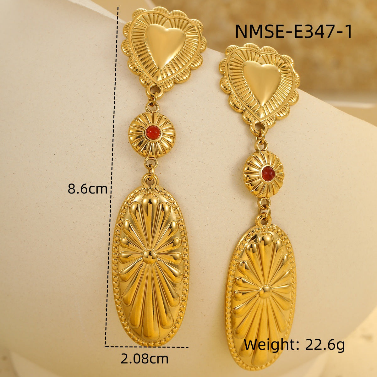 Wholesale Water droplet shaped heart shape Stainless Steel Earrings