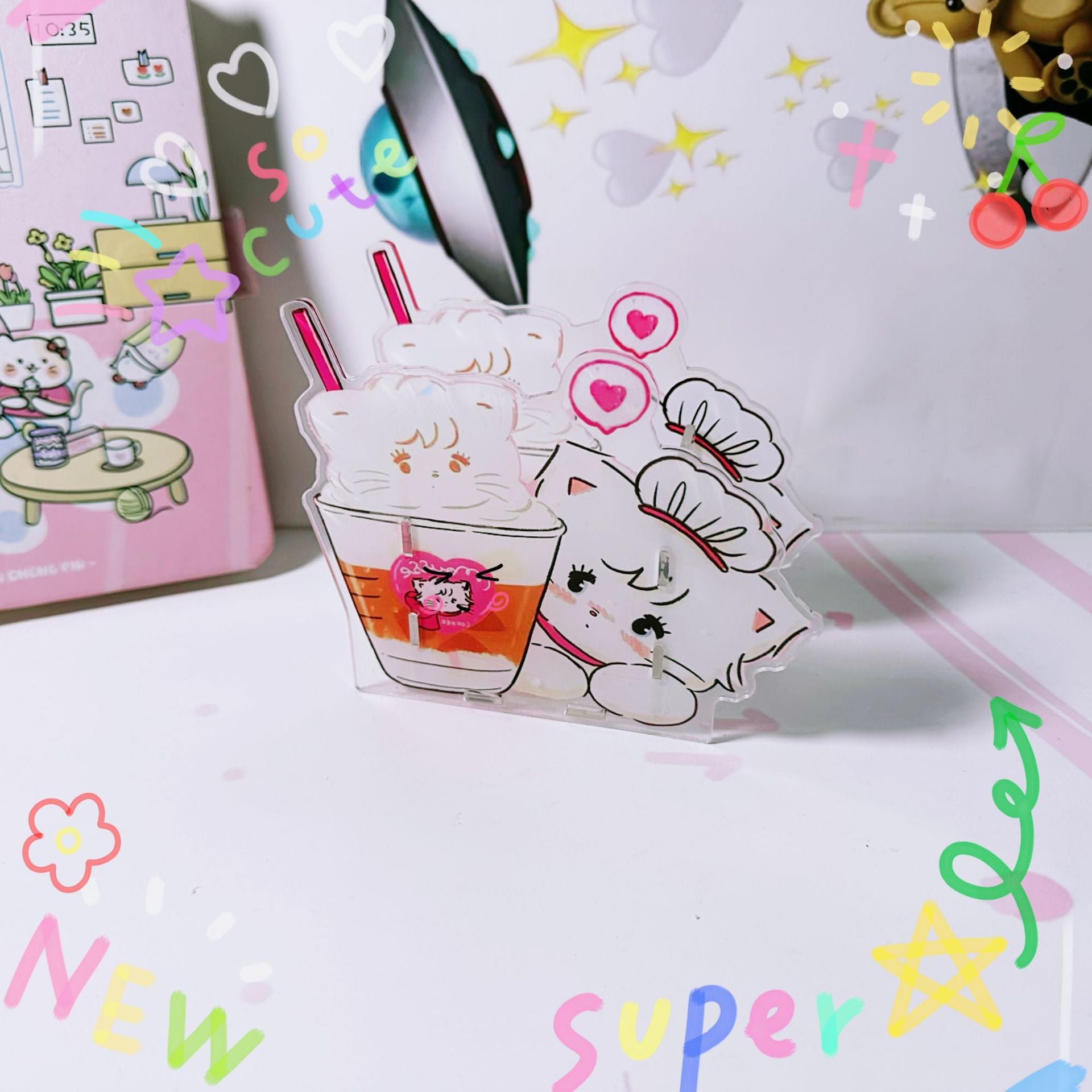 Wholesale  Creative Cute Cartoon Acrylic Pen Holder  OLY Exclusive