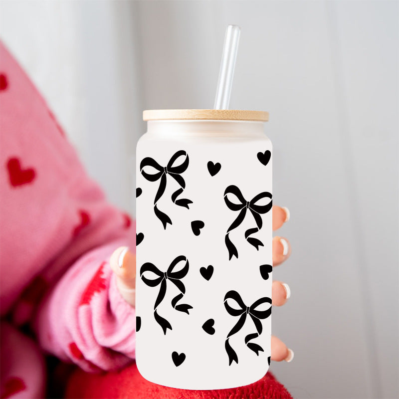 Wholesale colorful bow  16oz Cup UV DTF Wraps