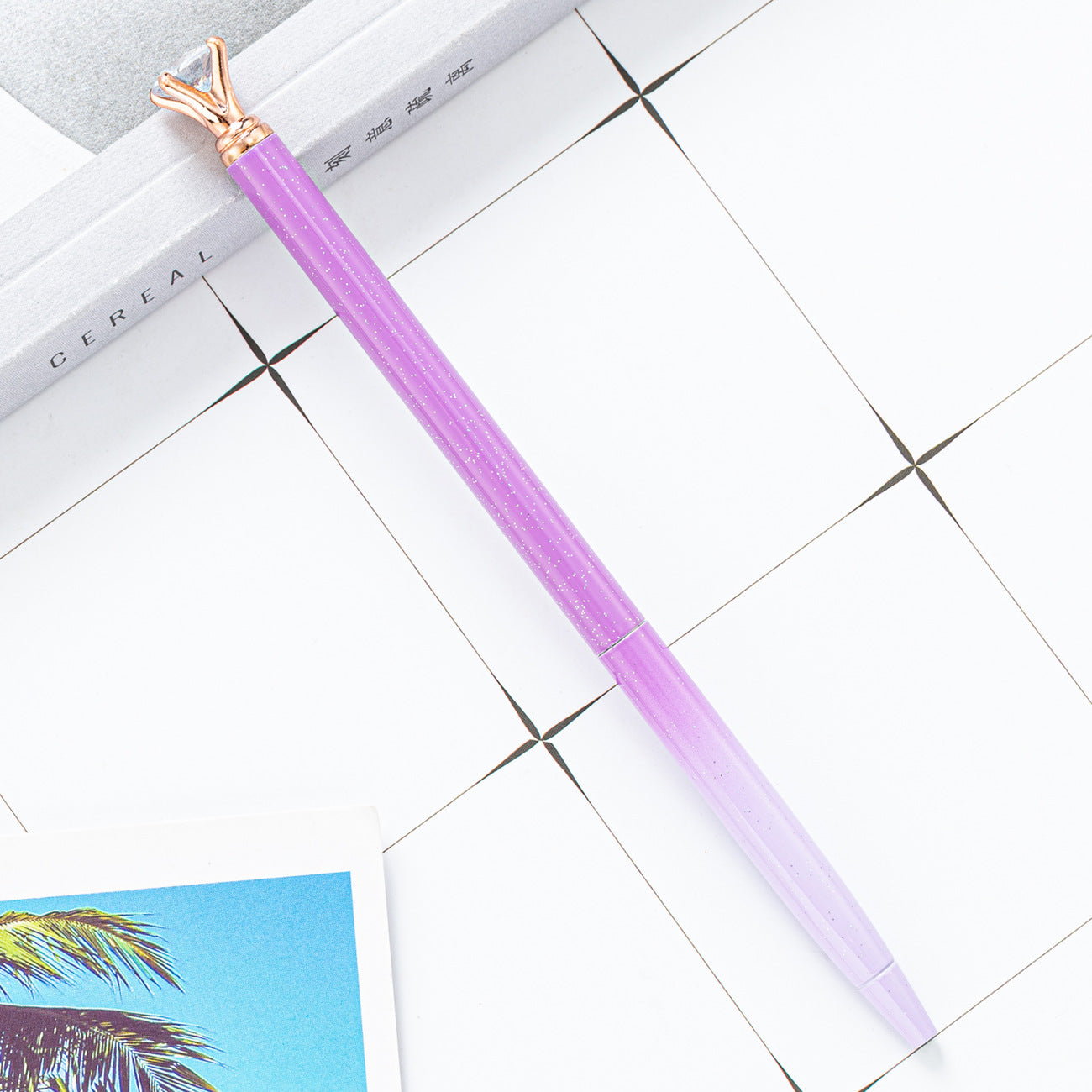 Hoelsale Pens Gradient Small Diamond Ballpoint Pen Metal Pen