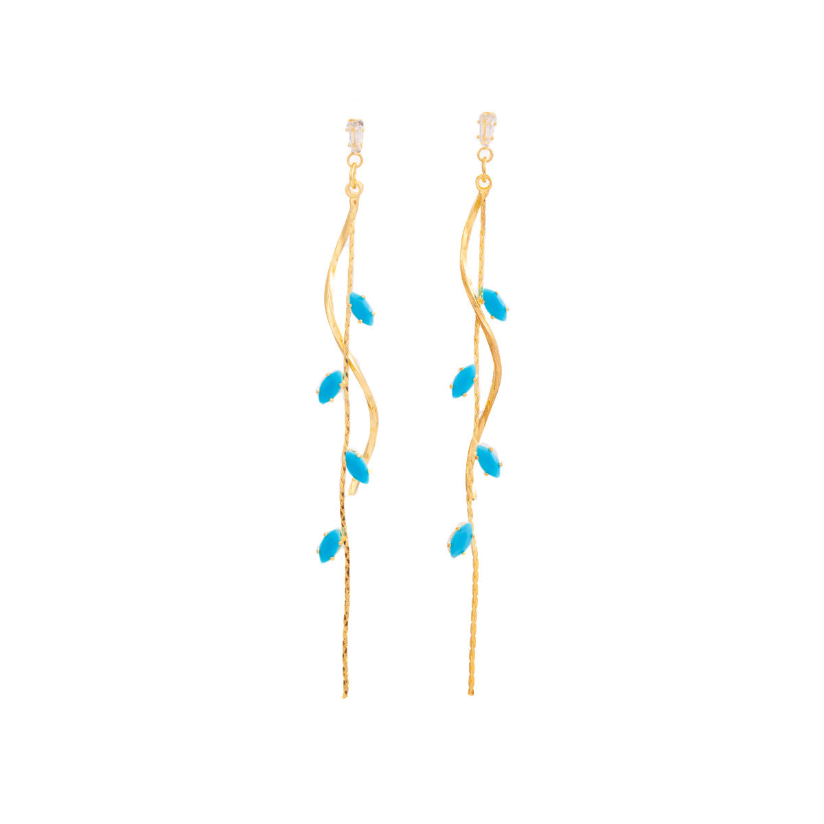 Wholesale Summer style long earrings leaf tassel earrings