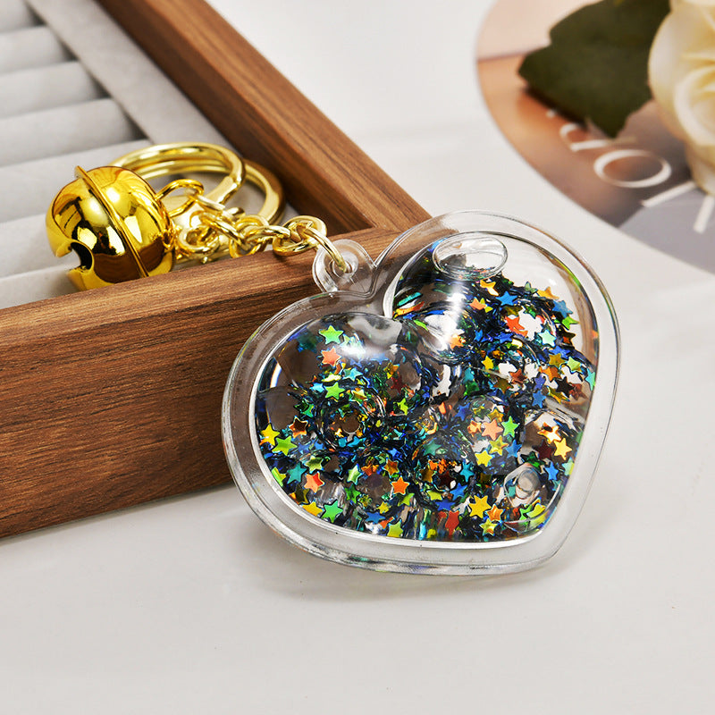 Wholesale Acrylic Luminous Bubble Bead Heart Keychain