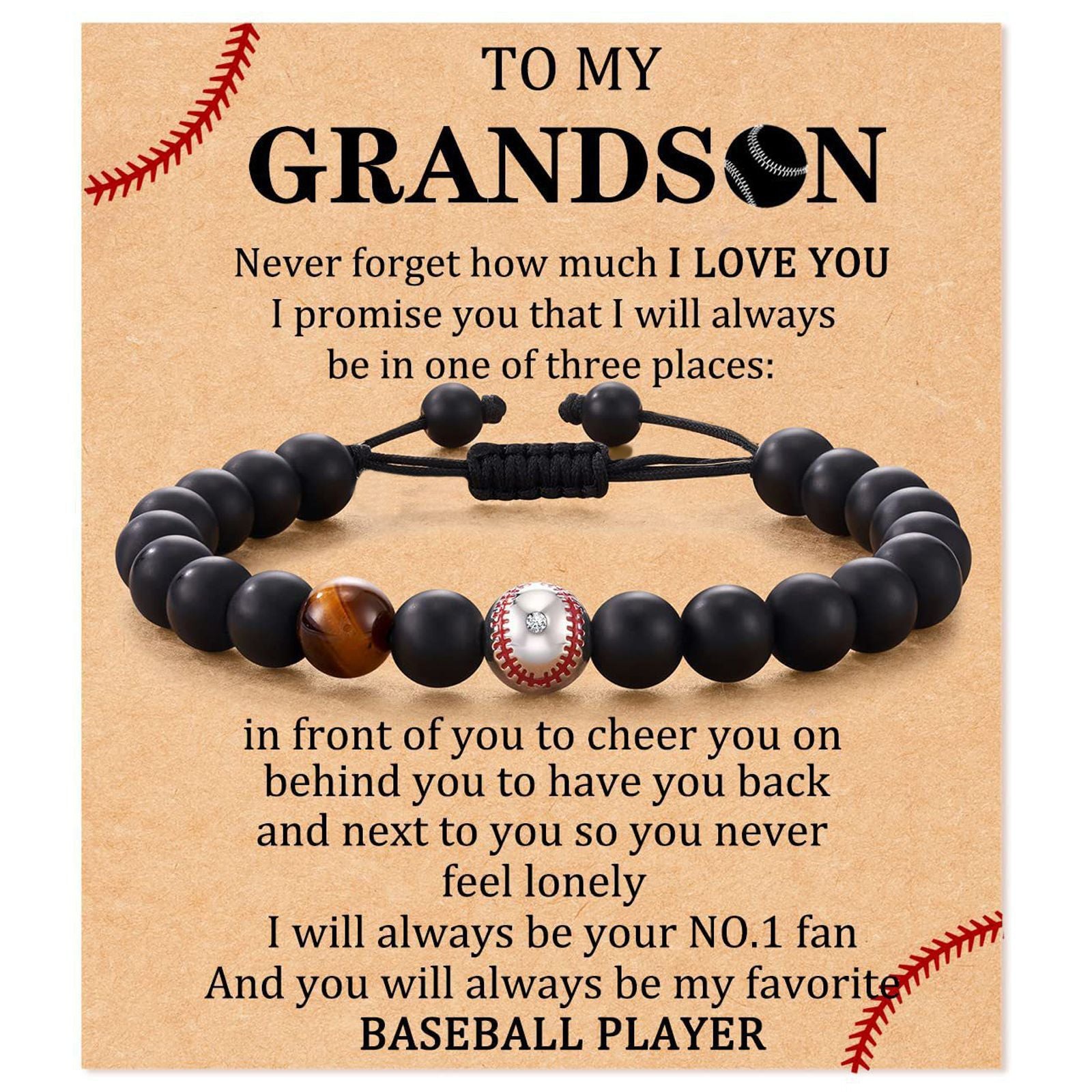 Wholesale Football baseball bead black frosted tiger eye stone bracelet