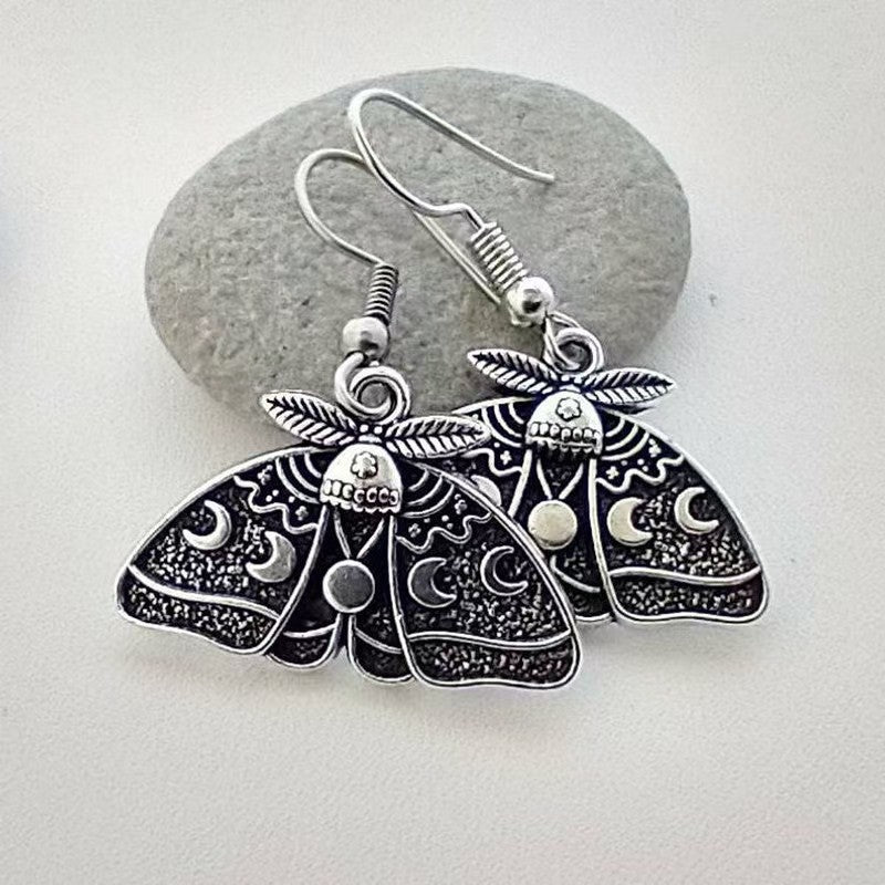 Wholesale Gothic Vintage Butterfly Moth Skull Earrings