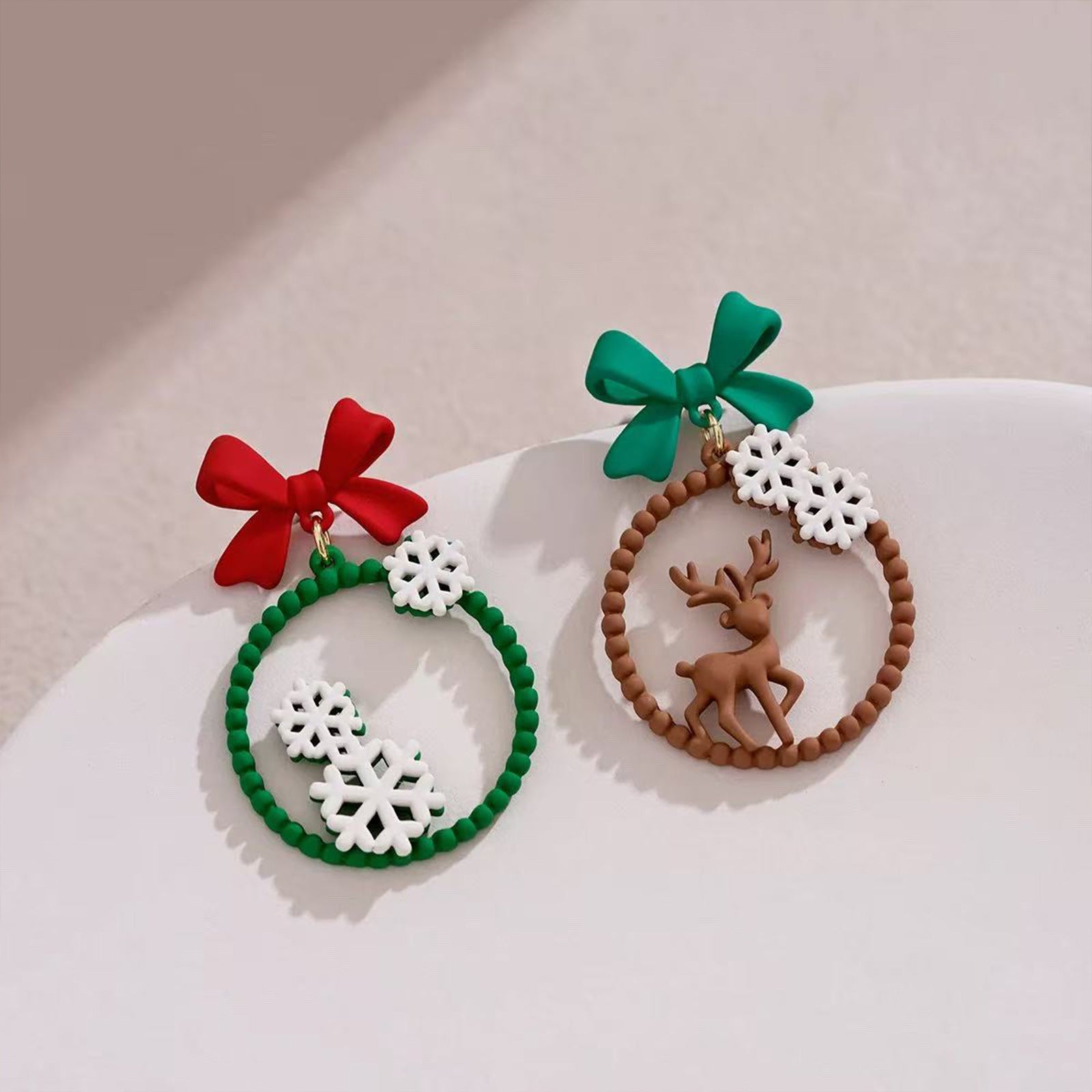 Wholesale Christmas Series Asymmetrical Earrings
