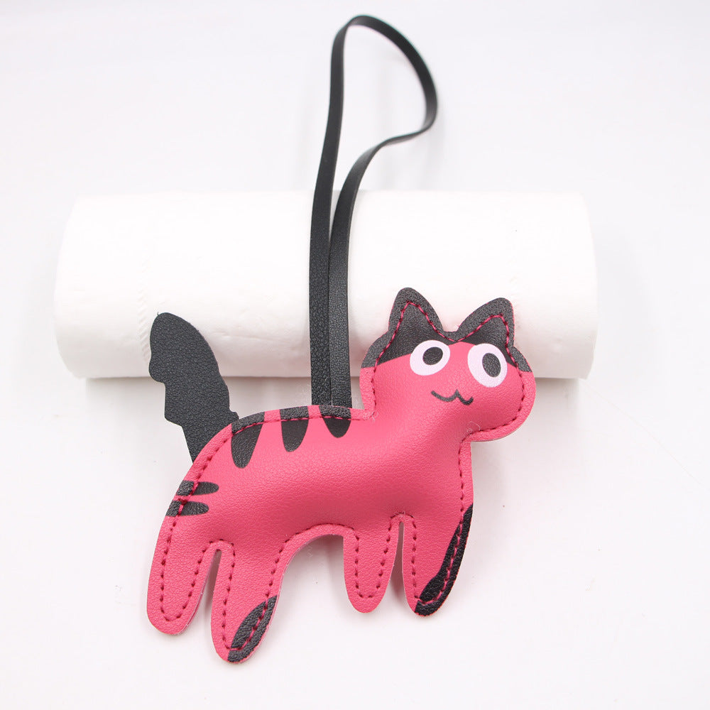 Wholesale Artificial Leather Cute Kitten Bag Charm Japan Style Fashion Pendant Gift