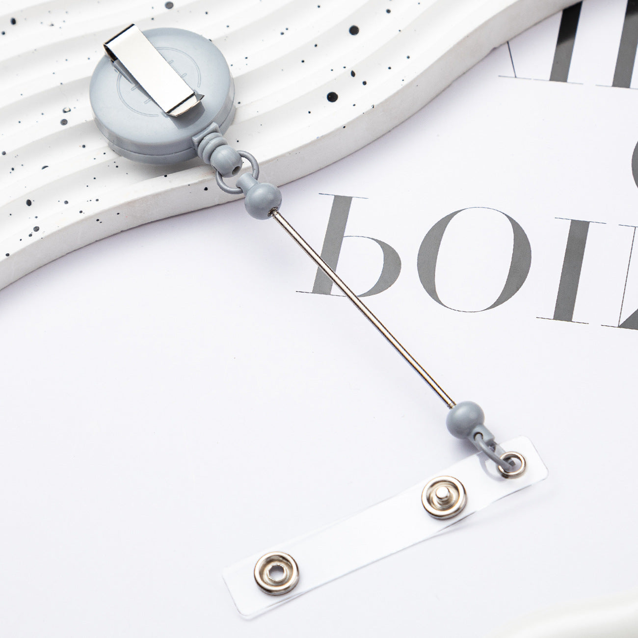 Wholesale Badge Reels DIY Beadable Bar  Retractable Keychain