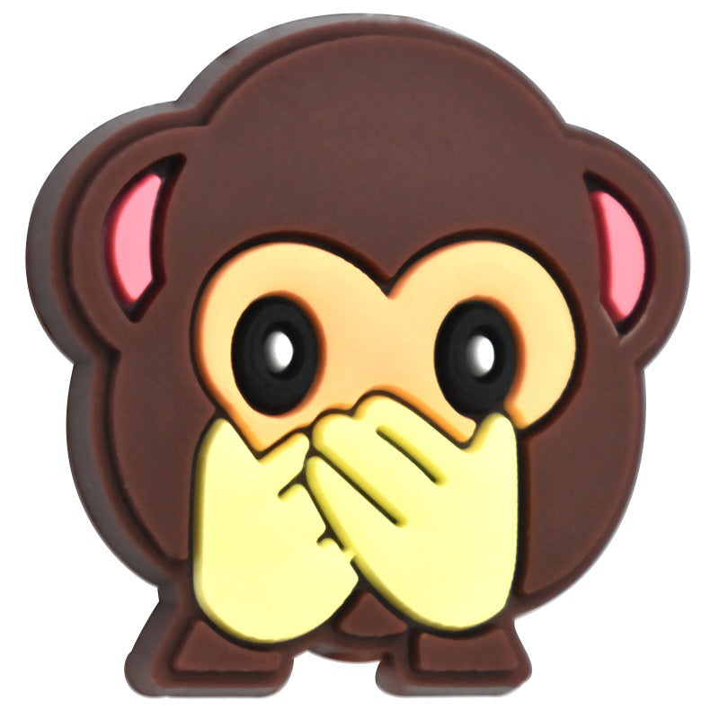 Wholesale  Random 100pcs/pack  Cartoon animal beaded PVC soft rubber beads