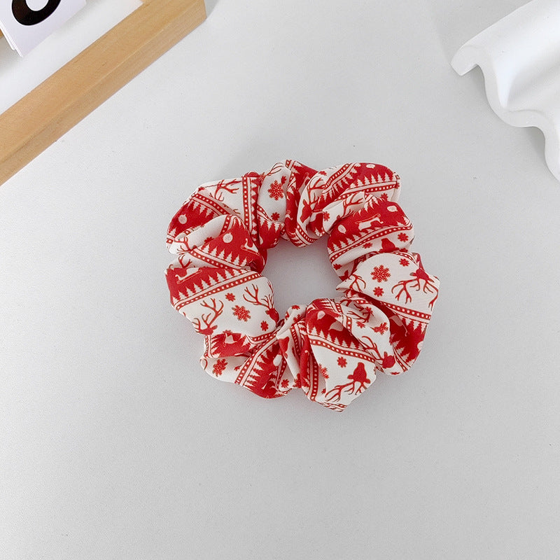 Wholesale Christmas satin large intestine hair tie high elastic rubber band hair tie