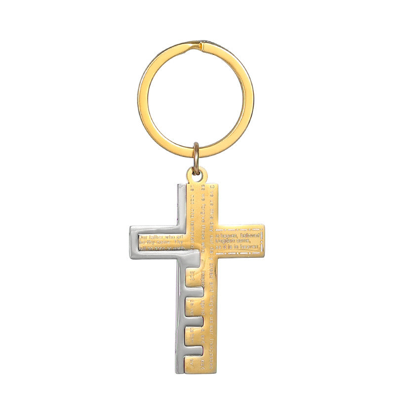 Wholesale Cross Stainless Steel Keychain