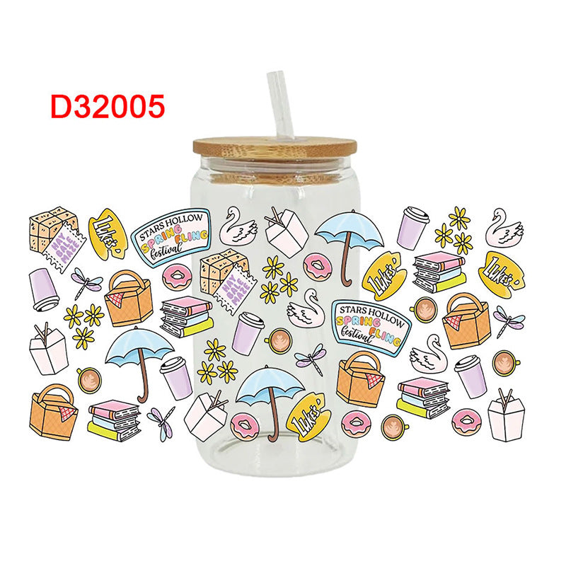 Wholesale Cross Flower Tree Daily Series 16oz Cup UV DTF Wraps