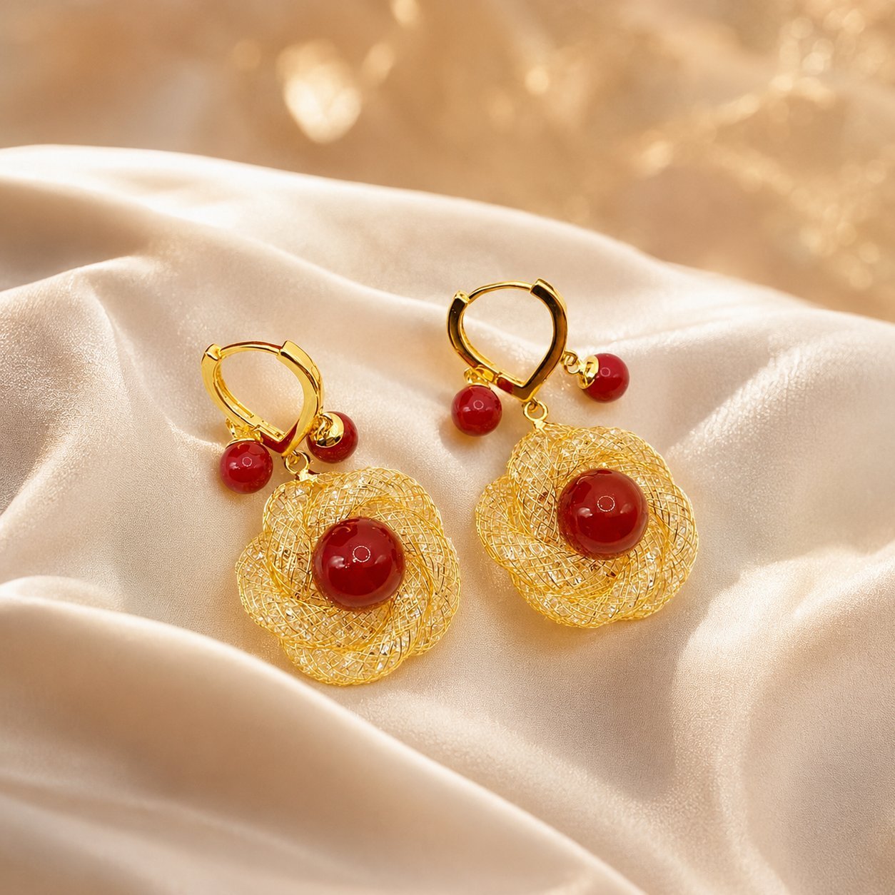 Wholesale Stylish Flower Earrings Alloy Electroplated French Chic Design Trendy Jewelry Accessory For Boutique Resale