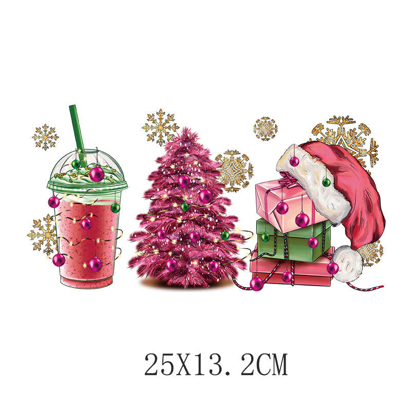 Wholesale Pink cartoon  heat transfer pattern  UV DTF Ready to Press Transfers Wraps