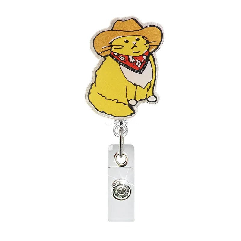 Wholesale 10pcs Acrylic Fun Badge Retractable Keychain