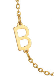 Wholesale 26 Alphabet Gold Up and Down Hole Stainless Steel Necklace