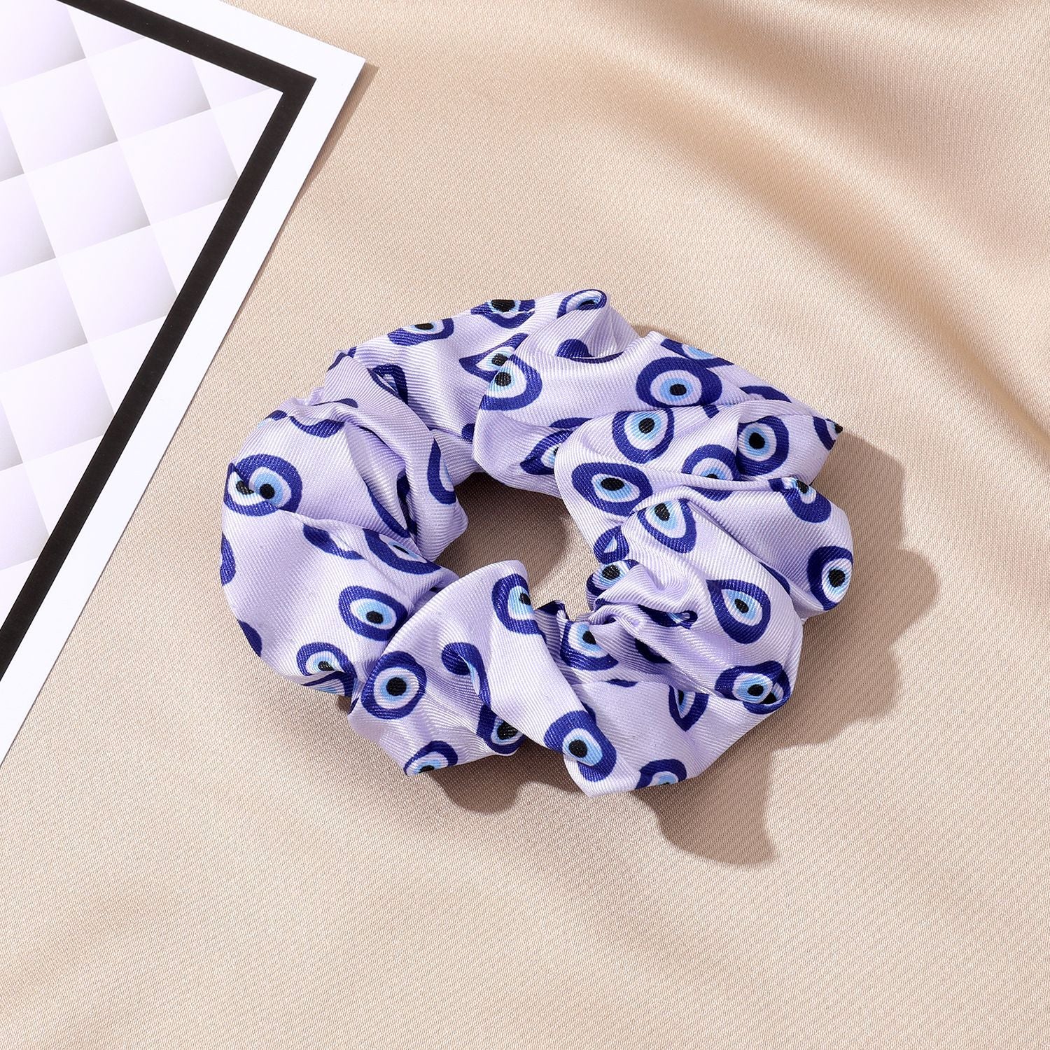 Wholesale Devil's Eye High Elastic Türkiye Blue Eye Fabric Hair Scrunchies