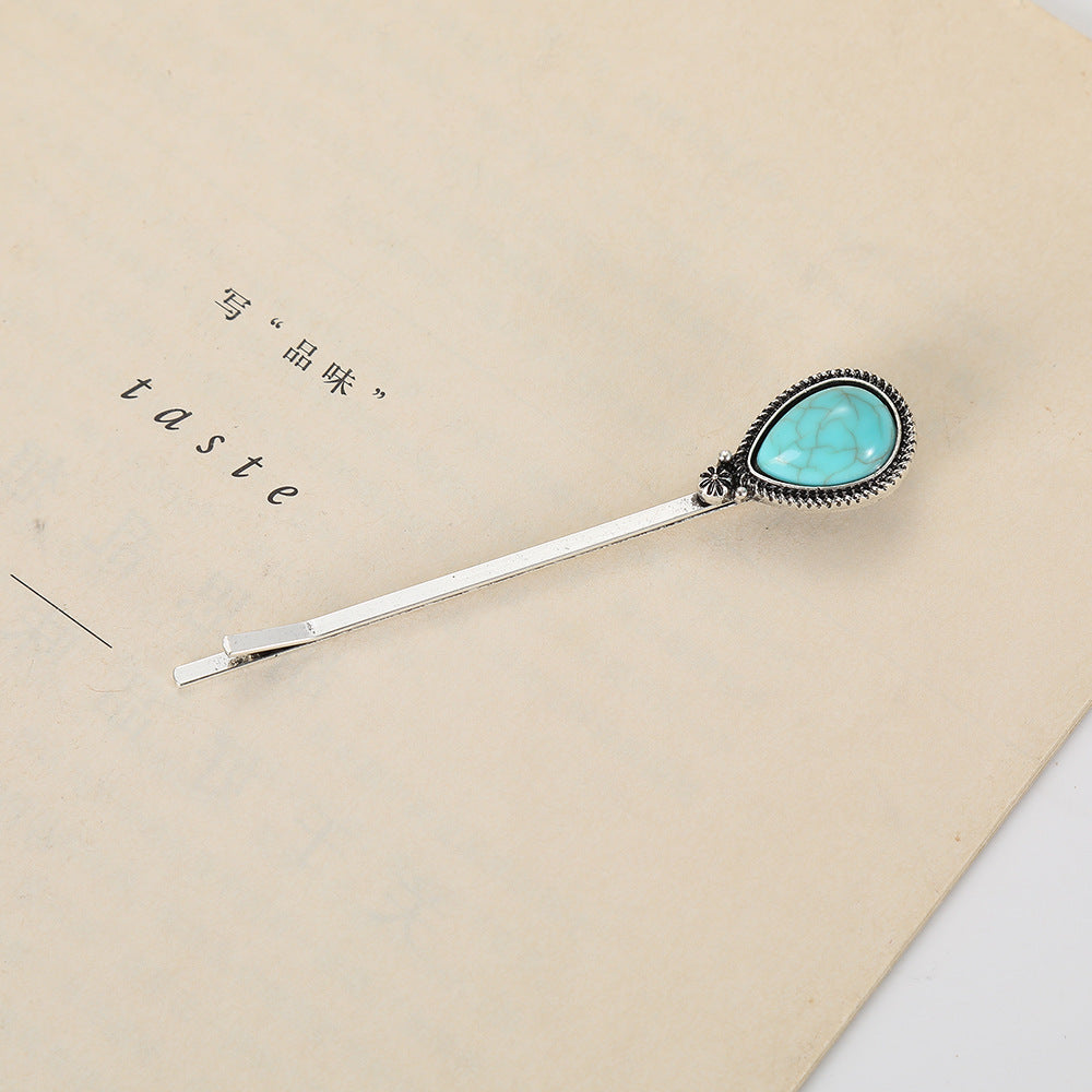 Wholesale retro turquoise hairpin suit simple personality trend hair clips