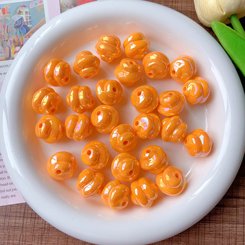 Wholesale 10pcs/pack  Solid color coated spiral bead   Acrylic Beads