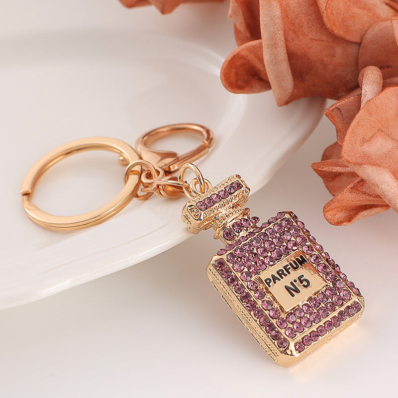 Wholesale Exquisite Crystal Perfume Bottle Rhinestone Alloy Keychains