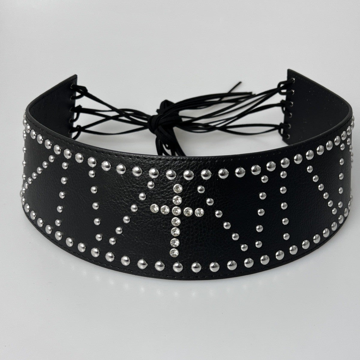 Wholesale Hot Girl Subculture Disc Hook Imitation Leather Retro Rivet Stitching Gold Waist Wide Belt