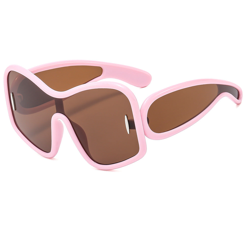 Wholesale Large frame one piece sunglasses for men and women